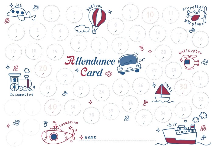 出席カード(PRFG-702)/乗り物と英語