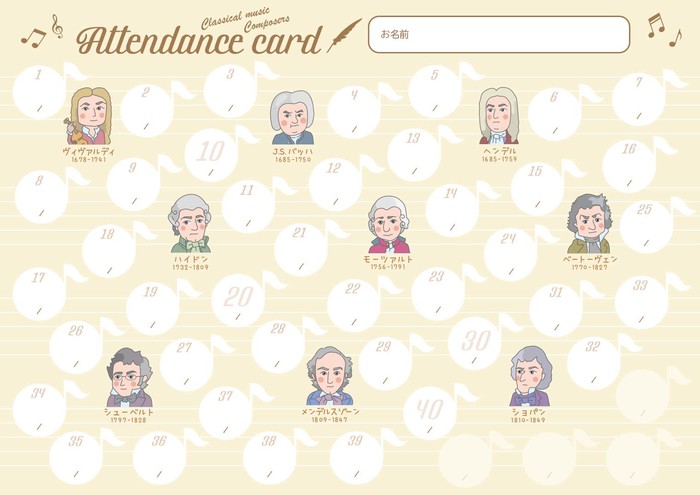 出席カード(PRFG-701)/作曲家